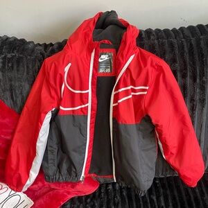 Nike Kids Red and Black Puffer Jacket